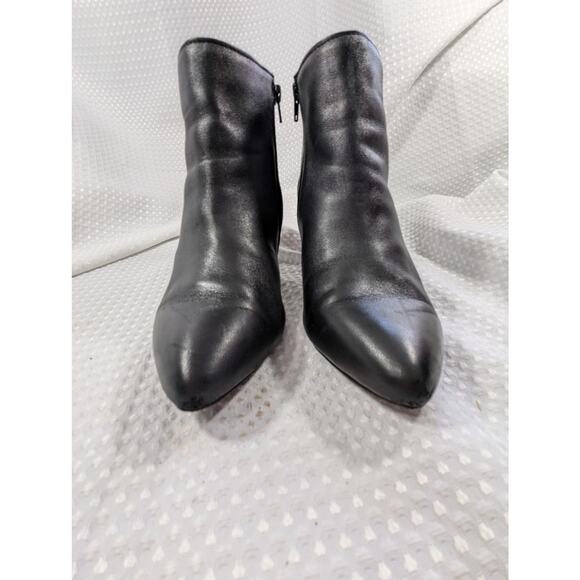 ALFANI! HARPPER BLACK GENUINE LEATHER & SUEDE HEEL/BACK ZIP ANKLE BOOTS! SZ 8.5W - Picture 5 of 10